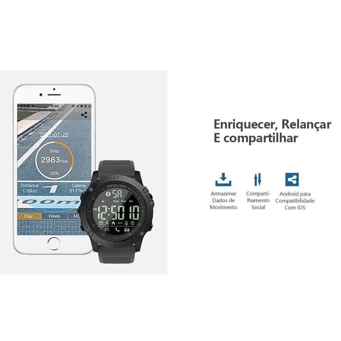 Relógio Militar Smartwatch T-Watch